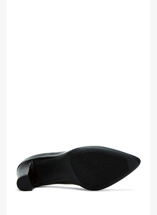 Derimod Gritti Kadın Siyah Kalın Topuklu Rugan Deri Ayakkabı 25AFD110416 - Görsel 5