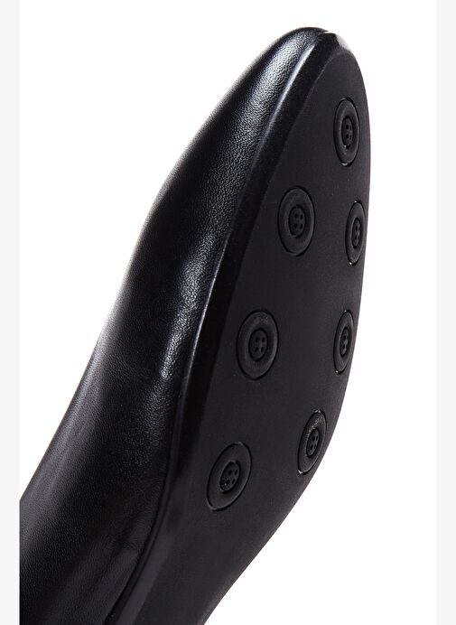 Derimod Gritti Kadın Siyah Kısa Kalın Topuklu Deri Ayakkabı 25AFD110518 - Görsel 9