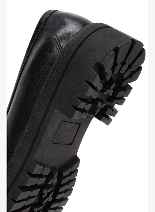 Derimod Gritti Kadın Siyah Toka Detaylı Deri Maskülen Loafer 25AFD110018 - Görsel 9