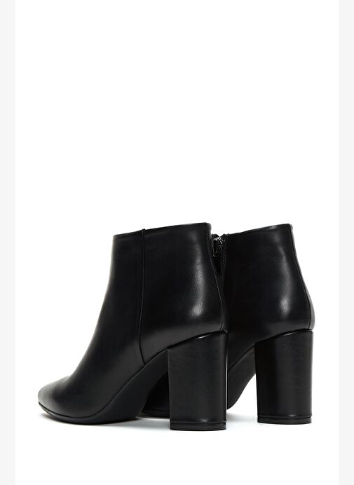 Kadın Siyah Fermuarlı Topuklu Deri Bot 25WFD111018 - Görsel 8