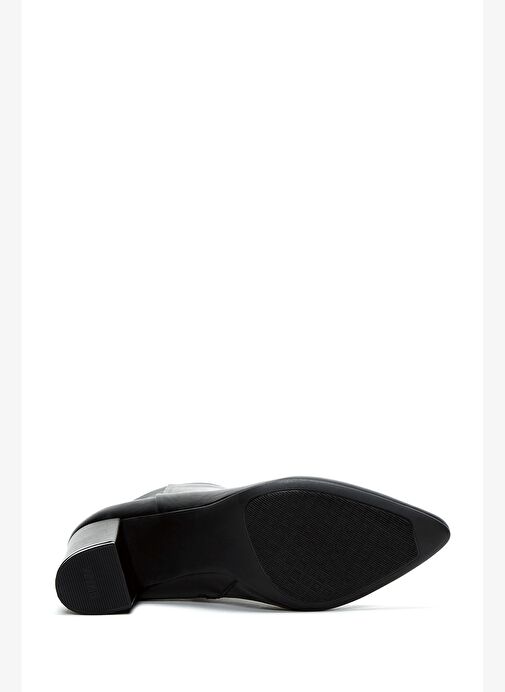 Kadın Siyah Fermuarlı Topuklu Deri Bot 25WFD111018 - Görsel 7