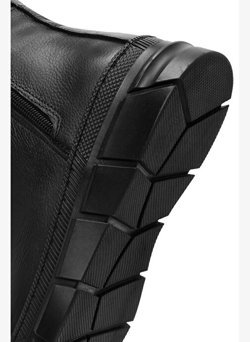 Kadın Siyah Fermuarlı Deri Comfort Bot 25WFD360418 - Görsel 9