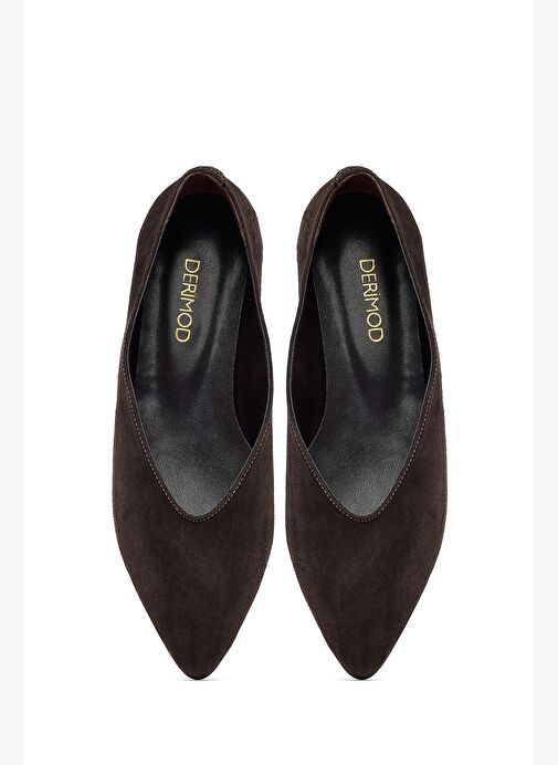 Kadın Kahverengi Süet Deri Babet 25AFD184510 - Görsel 8