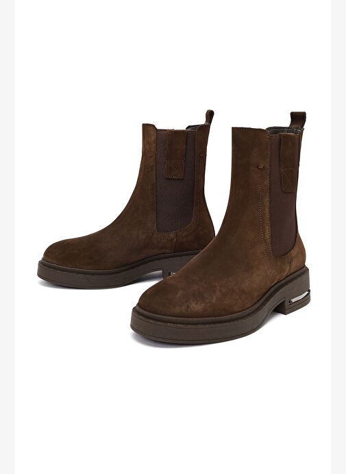 Kadın Kahverengi Süet Deri Chelsea Bot 25WFD185410 - Görsel 4