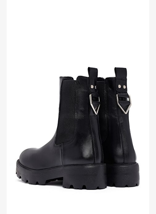 Kadın Siyah Kalın Tabanlı Deri Chelsea Bot 25WFD186318 - Görsel 7