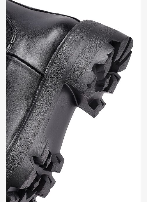 Kadın Siyah Kalın Tabanlı Deri Chelsea Bot 25WFD186318 - Görsel 9