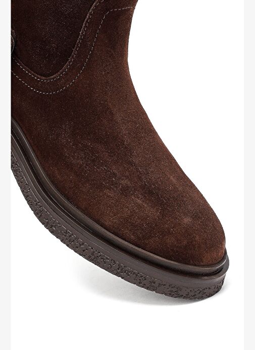 Kadın Kahverengi Fermuarlı Süet Deri Bot 25WFD186710 - Görsel 9