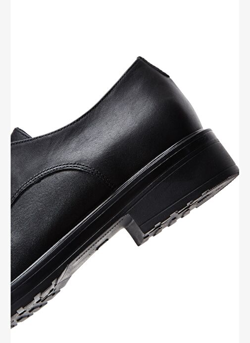 Kadın Siyah Bağcıklı Deri Oxford Ayakkabı 25AFD410318 - Görsel 8