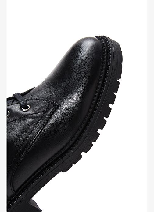 Kadın Siyah Fermuarlı Casual Deri Bot 25WFD410818 - Görsel 9