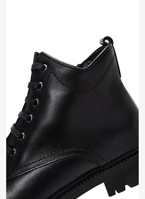 Kadın Siyah Fermuarlı Casual Deri Bot 25WFD410818 - Görsel 8