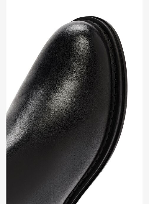 Kadın Siyah Fermuarlı Deri Bot 25WFD410618 - Görsel 9