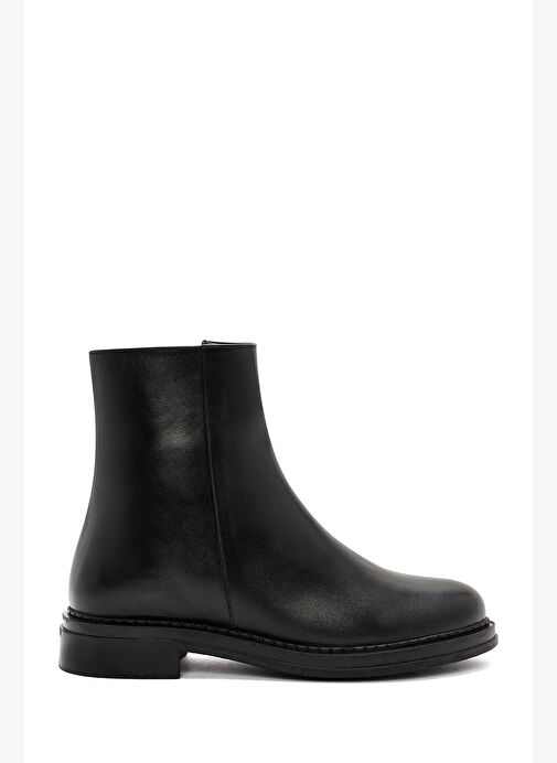 Kadın Siyah Fermuarlı Deri Bot 25WFD410618 - Görsel 2