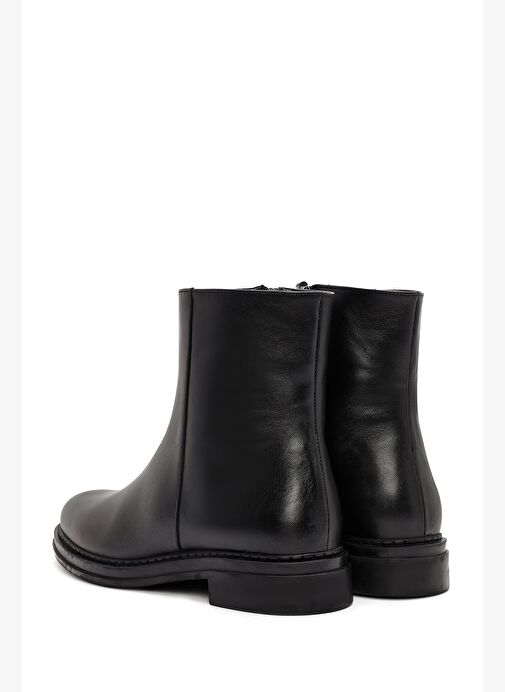 Kadın Siyah Fermuarlı Deri Bot 25WFD410618 - Görsel 7