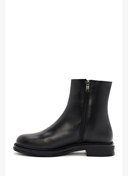 Kadın Siyah Fermuarlı Deri Bot 25WFD410618 - Görsel 3