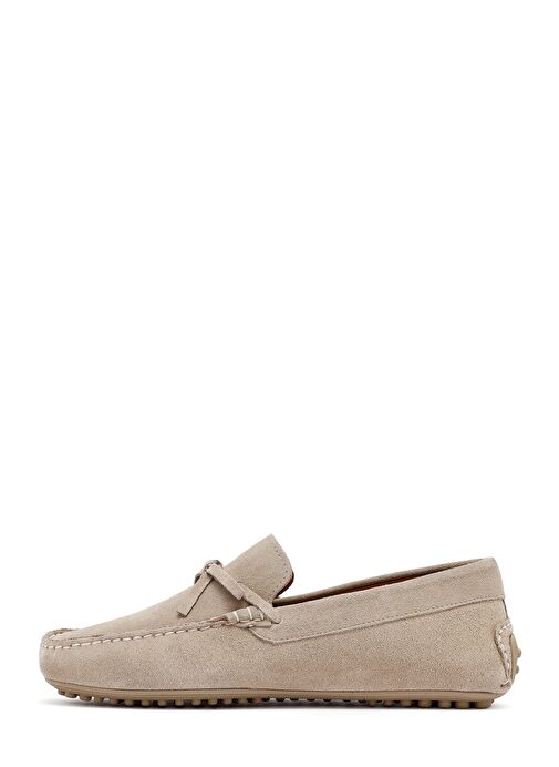 Erkek Bej Süet Deri Loafer 25SFD633110 - Görsel 3