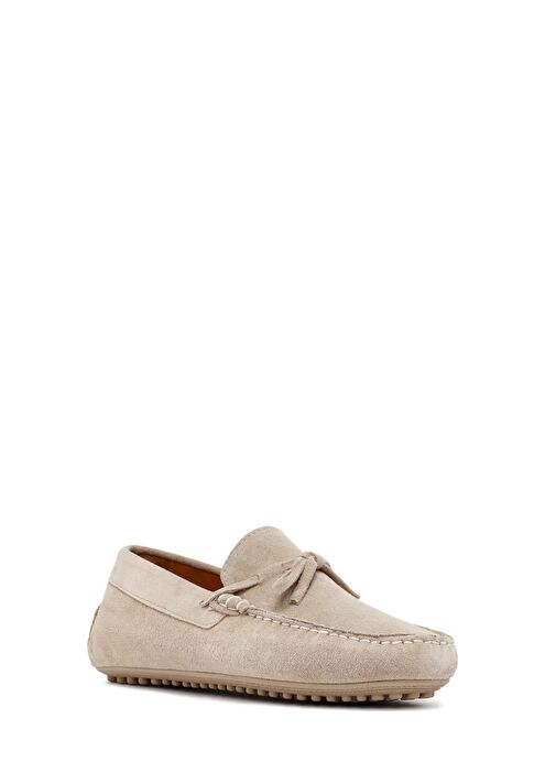 Erkek Bej Süet Deri Loafer 25SFD633110 - Görsel 7
