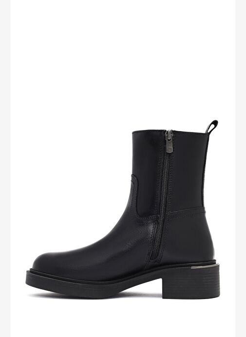 Kadın Siyah Fermuarlı Deri Bot 25WFD185518 - Görsel 3