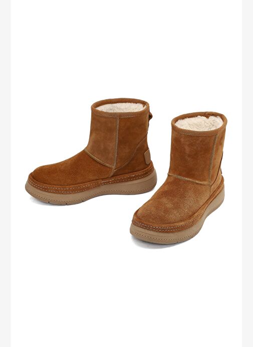 Kadın Taba Süet Deri Teddy Bot 25WFD130410 - Görsel 4