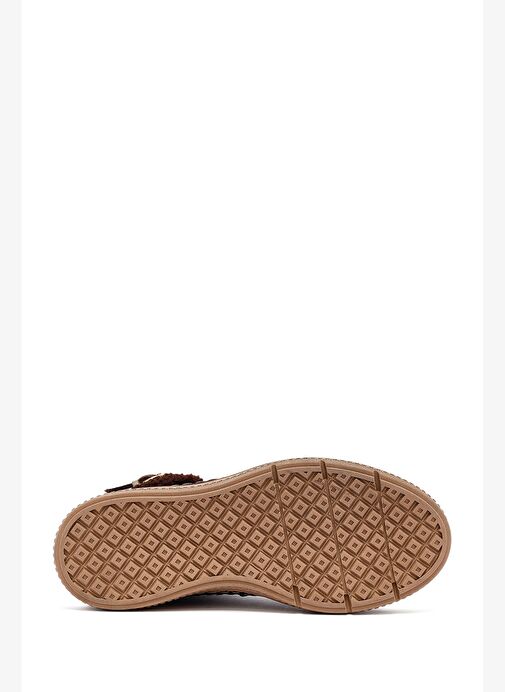 Kadın Kahverengi Fermuarlı Süet Deri Teddy Bot 25WFD131910 - Görsel 6