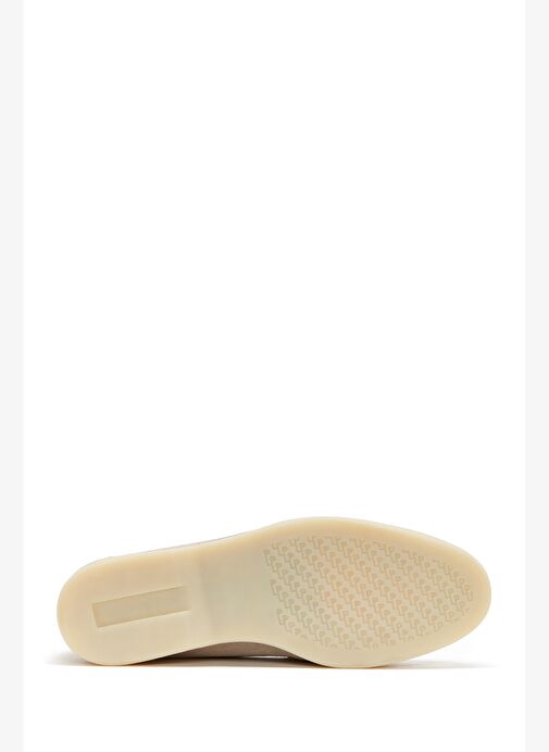 Kadın Bej Aksesuarlı Süet Deri Loafer 25SFD133110 - Görsel 5