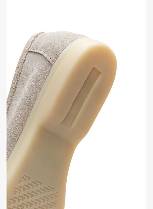 Kadın Bej Aksesuarlı Süet Deri Loafer 25SFD133110 - Görsel 9