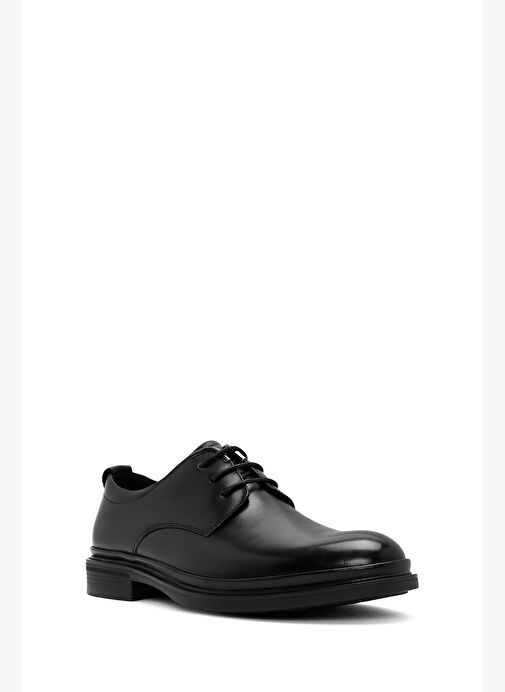 Erkek Siyah Bağcıklı Deri Klasik Ayakkabı 25WFD690818 - Görsel 7