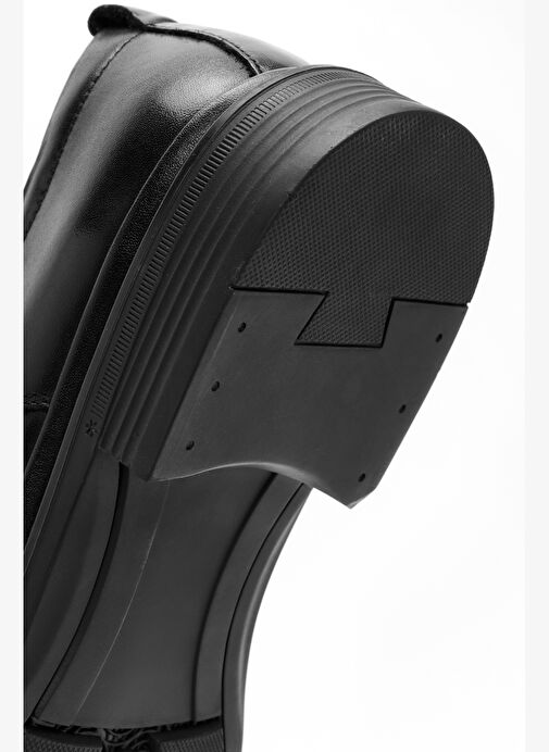 Erkek Siyah Bağcıklı Deri Klasik Ayakkabı 25WFD690818 - Görsel 9