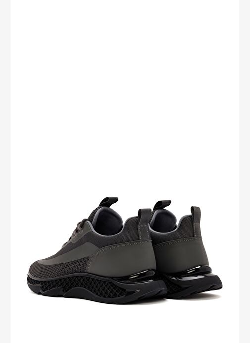 Derimod Zero Erkek Gri Kalın Tabanlı Bağcıklı Kumaş Sneaker 25WFD69106F - Görsel 6