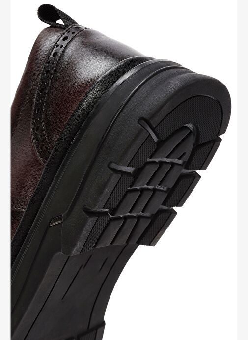 Erkek Kahverengi Bağcıklı Deri Casual Ayakkabı 25WFD691918 - Görsel 9