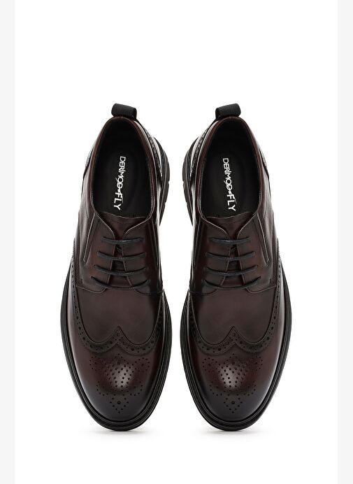 Erkek Kahverengi Bağcıklı Deri Casual Ayakkabı 25WFD691918 - Görsel 8