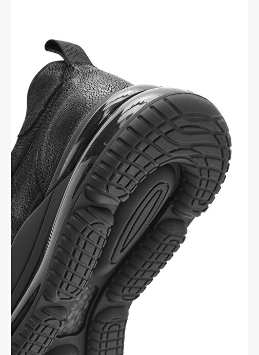 Erkek Siyah Bağcıklı Nubuk Deri Sneaker 25WFD6923V3 - Görsel 9