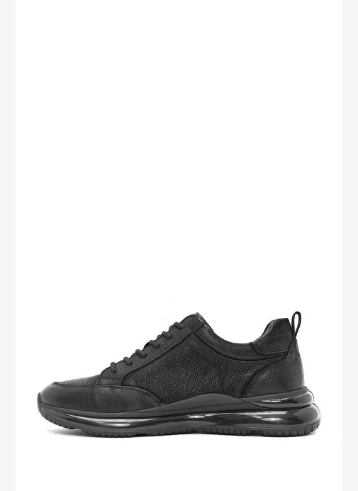 Erkek Siyah Bağcıklı Nubuk Deri Sneaker 25WFD6923V3 - Görsel 3
