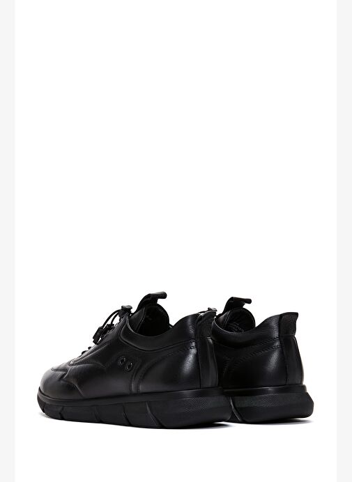 Erkek Siyah Bağcıklı Deri Casual Ayakkabı 25WFD640318 - Görsel 6