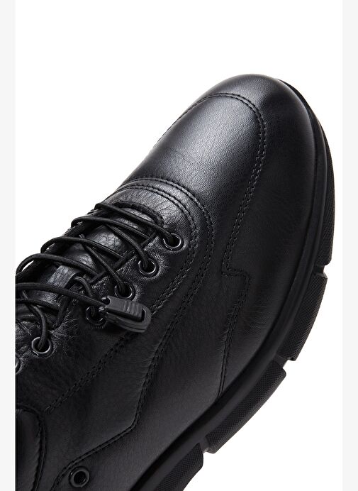 Erkek Siyah Bağcıklı Deri Casual Ayakkabı 25WFD640318 - Görsel 8