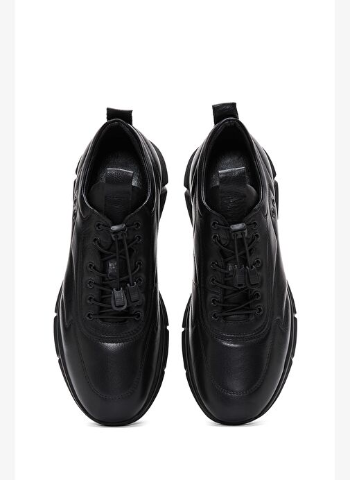 Erkek Siyah Bağcıklı Deri Casual Ayakkabı 25WFD640318 - Görsel 7