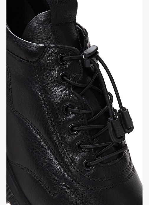 Erkek Siyah Bağcıklı Deri Casual Ayakkabı 25WFD640318 - Görsel 9