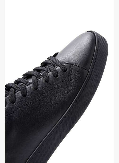 Erkek Siyah Bağcıklı Deri Sneaker 25WFD640618 - Görsel 9