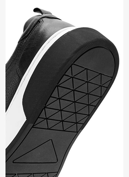 Erkek Siyah Bağcıklı Kalın Tabanlı Deri Sneaker 25WFD6408FT - Görsel 9