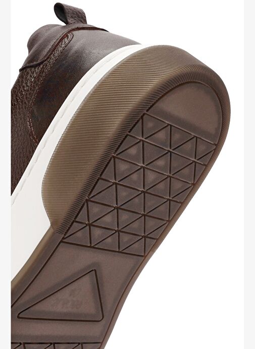 Erkek Kahverengi Bağcıklı Kalın Tabanlı Deri Sneaker 25WFD6408FT - Görsel 9