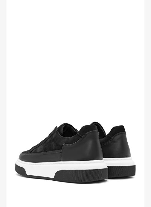 Erkek Siyah Kalın Tabanlı Süet Deri Sneaker 25WFD641310 - Görsel 6