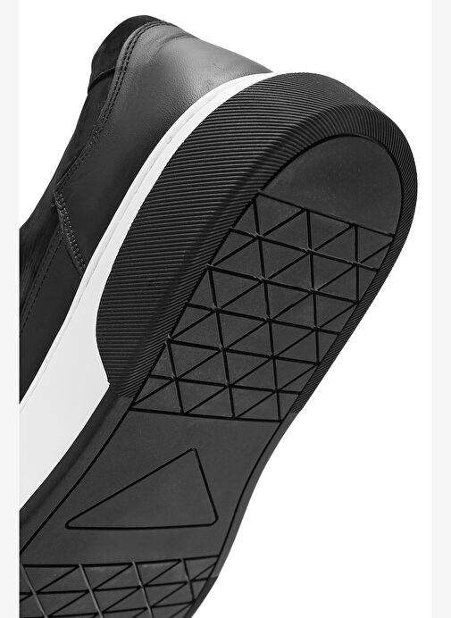 Erkek Siyah Kalın Tabanlı Süet Deri Sneaker 25WFD641310 - Görsel 9