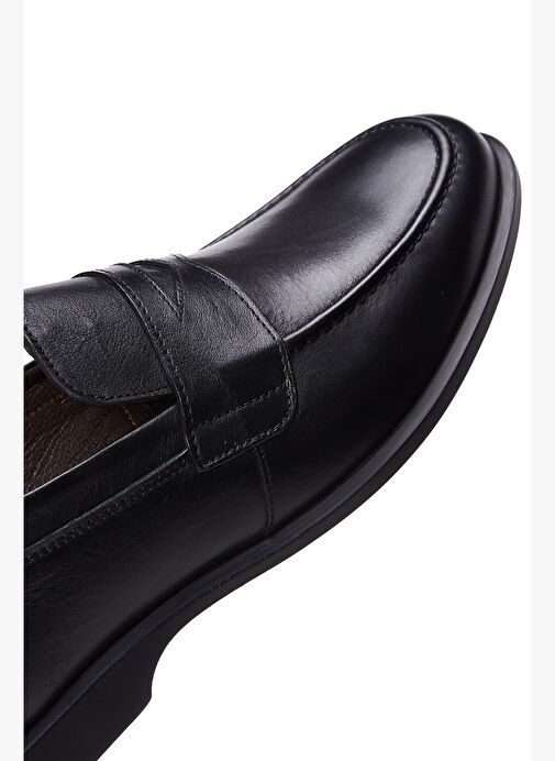 Erkek Siyah Deri Klasik Loafer 25WFD670118 - Görsel 8