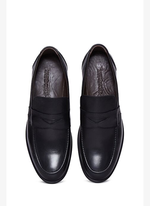 Erkek Siyah Deri Klasik Loafer 25WFD670118 - Görsel 7