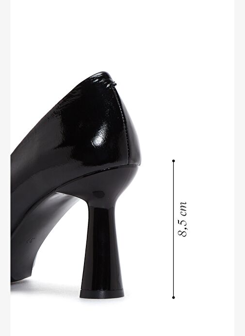 Kadın Siyah Topuklu Rugan Deri Ayakkabı 25AFD130016 - Görsel 3