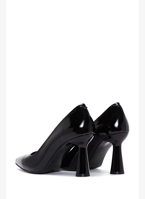 Kadın Siyah Topuklu Rugan Deri Ayakkabı 25AFD130016 - Görsel 7