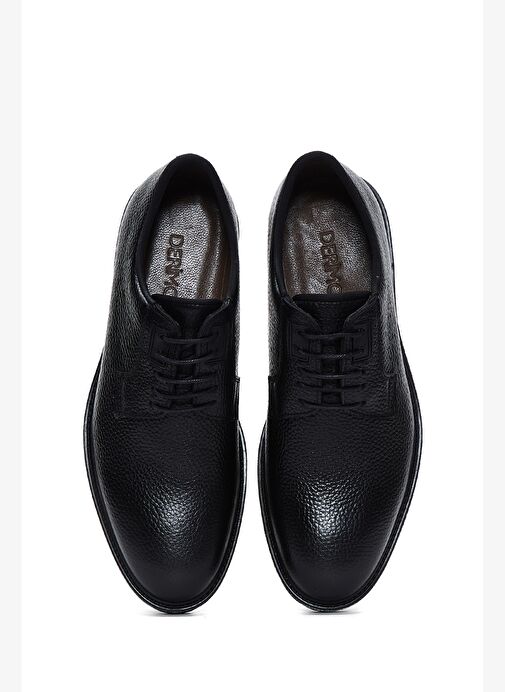 Erkek Siyah Bağcıklı Deri Klasik Ayakkabı 25WFD6007FT - Görsel 7