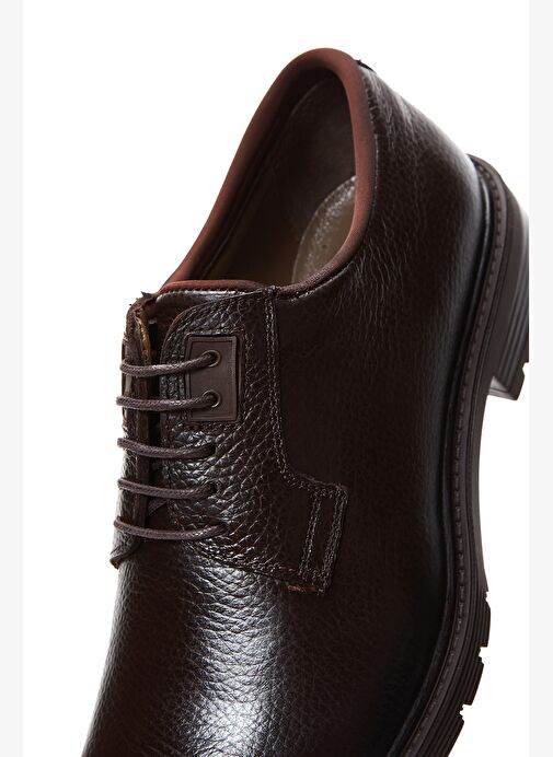Erkek Kahverengi Bağcıklı Deri Klasik Ayakkabı 25WFD6007FT - Görsel 9