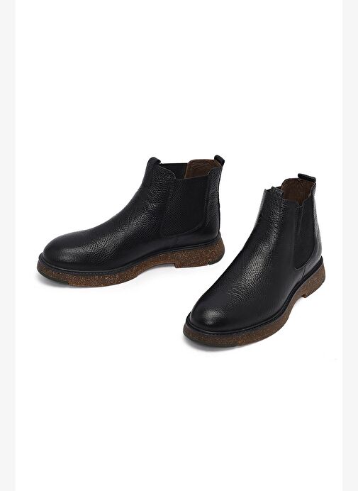 Erkek Siyah Deri Chelsea Bot 25WFD6704FT - Görsel 4