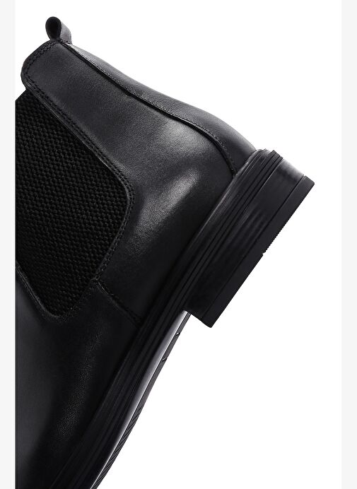 Erkek Siyah Deri Chelsea Bot 25WFD670518 - Görsel 8