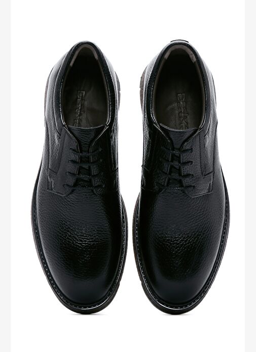 Erkek Siyah Bağcıklı Deri Casual Ayakkabı 25WFD6706FT - Görsel 7